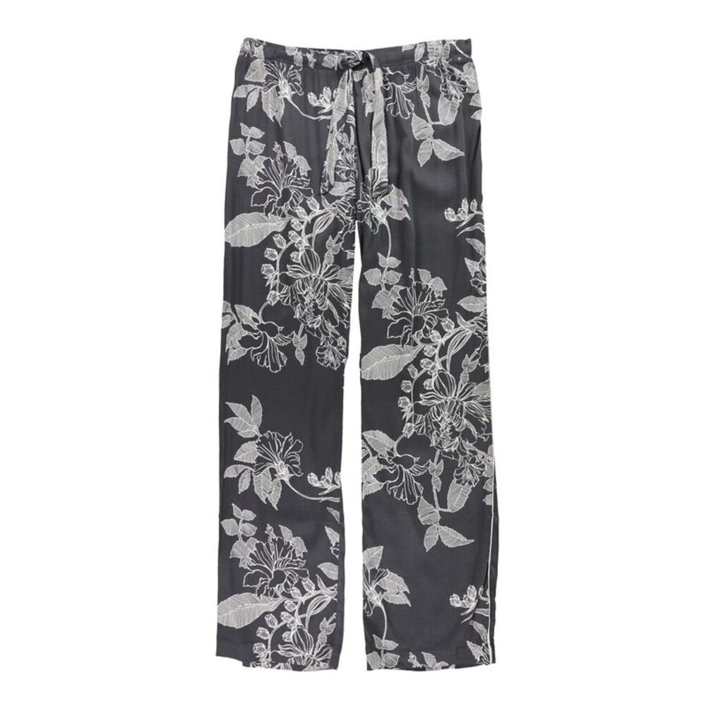 P.J. Salvage Womens White Flowers Pajama Lounge Pants, Grey, S, DM
